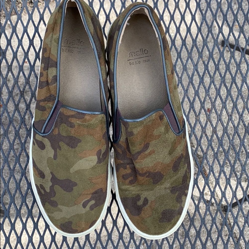 Suede Camo Slip on Sneakers size 7.5